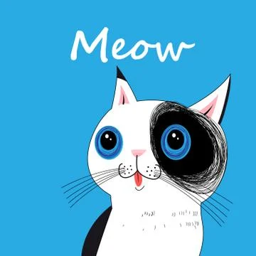 Vector portrait of a funny big cat Stock Illustration
