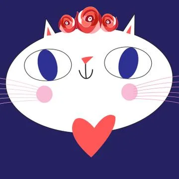 Vector portrait of a funny big cat Illustrazione stock