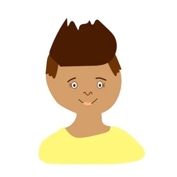 Vector portrait of a little boy in flat style. Illustration of a child Indian Stock Illustration