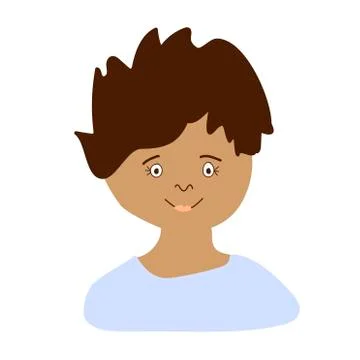 Vector portrait of a little boy in flat style. Illustration of a child of Ind Stock Illustration