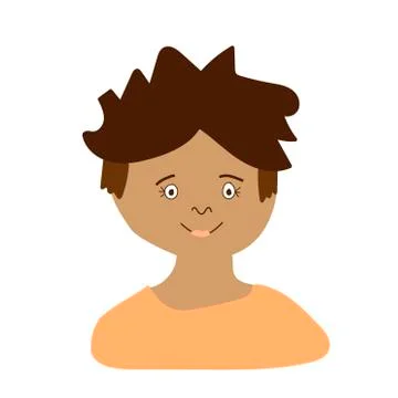 Vector portrait of a little boy in flat style. Illustration of a child of Ind Stock Illustration