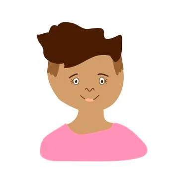 Vector portrait of a little boy in flat style. Illustration of a child of Ind Stock Illustration