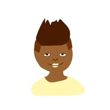 Vector portrait of a little boy in flat style. Illustration of a child Africa Stock Illustration