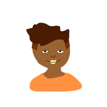 Vector portrait of a little boy in flat style. Illustration of a child Africa Stock Illustration