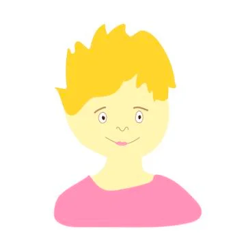 Vector portrait of a little boy in flat style. Illustration of a child Europe Stock Illustration