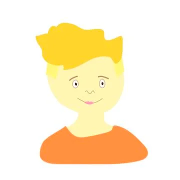 Vector portrait of a little boy in flat style. Illustration of a child Europe Stock Illustration