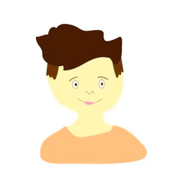 Vector portrait of a little boy in flat style.Illustration of a child Europea Stock Illustration