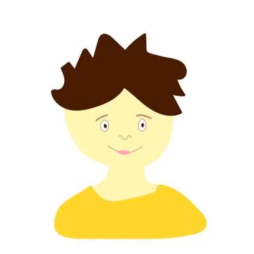 Vector portrait of a little boy in flat style. Illustration of a child Europe Stock Illustration