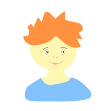 Vector portrait of a little boy in flat style. Illustration of a child Europe Stock Illustration