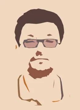Vector portrait of a man with glasses Ilustração Stock