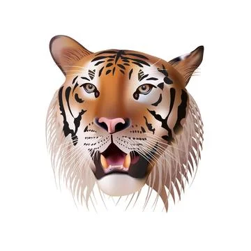 Vector Portrait of a Tiger. Stock Illustration