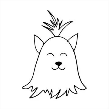 Vector portrait of a Yorkshire terrier in doodle cartoon style. Pet illustration Stock Illustration