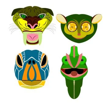 Vector portraits of animals for your design Stock Illustration