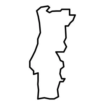 Vector portugal outline map on white background Illustrazione stock