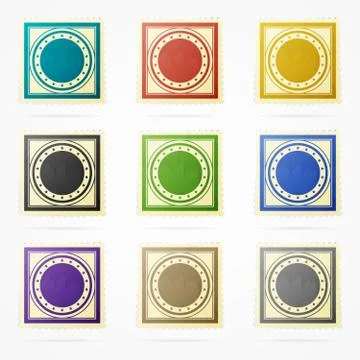 Vector postage stamps Stock Illustration