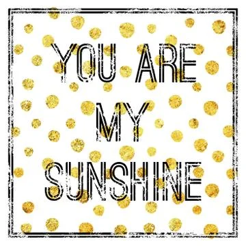 Vector postcard with gold glitter and inscription Stock Illustration