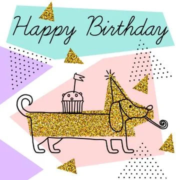 Vector postcard Happy Birthday Stock Illustration
