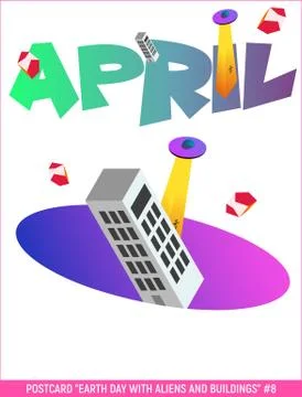 Vector. Postcard. Happy Earth Day is an annual event celebrated Illustrazione stock