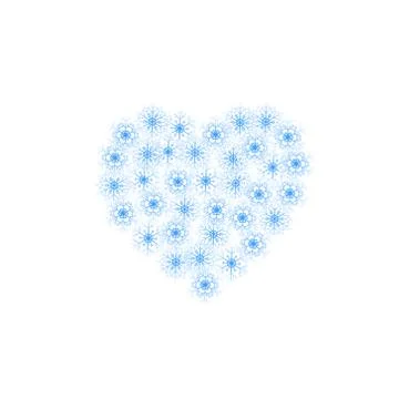 Vector , postcard with heart and snowflakes. Stock Illustration