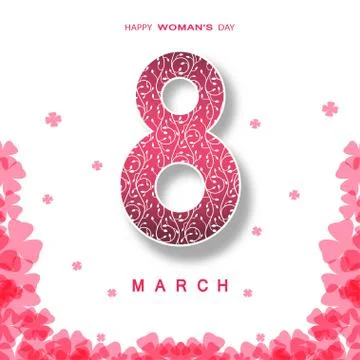 Vector poster for 8 of March Woman's Day on the white background with numbe.. Stock Illustration