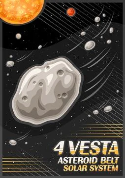 Vector poster for Asteroid Vesta Stock Illustration