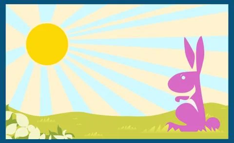 Vector poster background rabbit children book child concept Stock Illustration