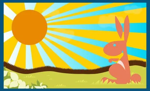 Vector poster background rabbit children book child concept Stock Illustration