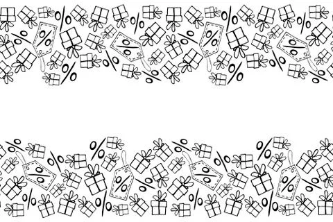 Vector poster, background, seamless pattern, frame on theme of black Friday,  Illustrazione stock