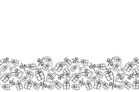 Vector poster, background, seamless pattern on theme of black Friday, shoppin Illustrazione stock