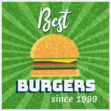 Vector poster for burgers ad Stock Illustration