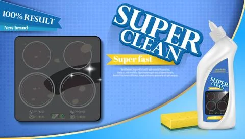 Vector poster of cleaning detergent for stove Stock-Illustration