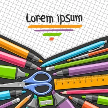 Vector poster with colorful Markers Stock Illustration