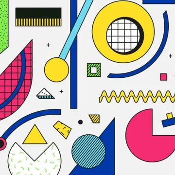 Vector poster, composition in 80 90 vintage style Stock Illustration