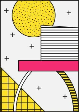 Vector poster, composition in 80 90 vintage style Stock Illustration