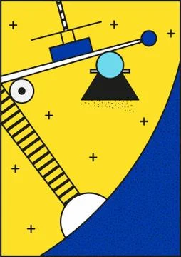 Vector poster, composition in 80 90 vintage style Stock Illustration