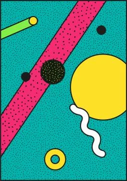 Vector poster, composition in 80 90 vintage style Stock Illustration