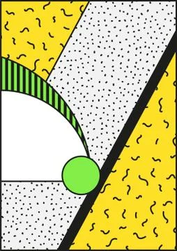 Vector poster, composition in 80 90 vintage style Stock-Illustration