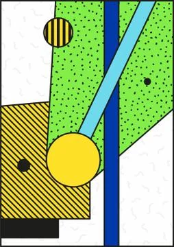 Vector poster, composition in 80 90 vintage style Illustrazione stock