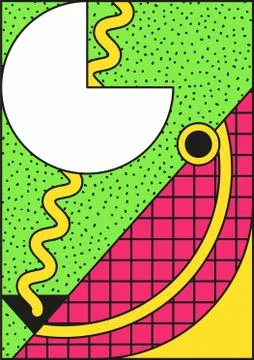 Vector poster, composition in 80 90 vintage style Stock Illustration