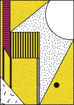 Vector poster, composition in 80 90 vintage style Stock Illustration