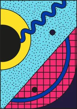 Vector poster, composition in 80 90 vintage style Stock Illustration