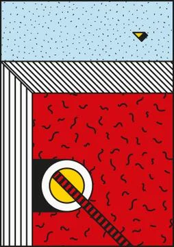 Vector poster, composition in 80 90 vintage style Stock Illustration