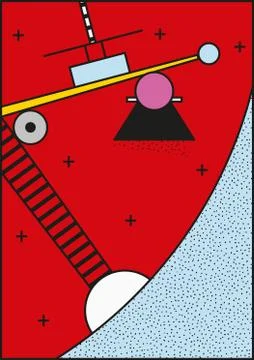 Vector poster, composition in 80 90 vintage style Stock Illustration