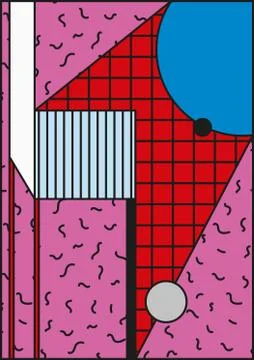 Vector poster, composition in 80 90 vintage style Stock Illustration