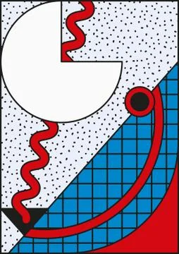 Vector poster, composition in 80 90 vintage style Stock Illustration