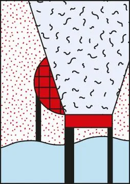 Vector poster, composition in 80 90 vintage style Stock Illustration