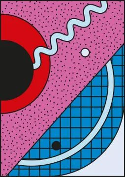 Vector poster, composition in 80 90 vintage style Stock Illustration