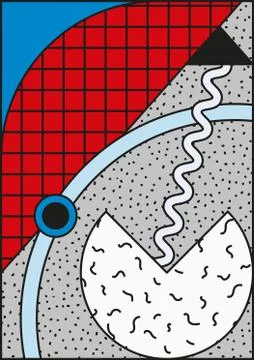 Vector poster, composition in 80 90 vintage style Illustrazione stock