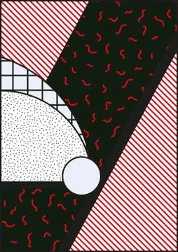 Vector poster, composition in 80 90 vintage style Stock Illustration