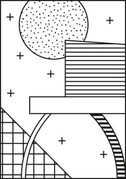 Vector poster, composition in 80 90 vintage style Stock-Illustration